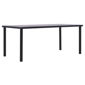 Mesa De Comedor De Mdf Negro Y Gris Hormigón 200x100x75 Cm