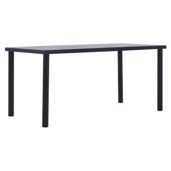 Mesa De Comedor De Mdf Negro Y Gris Hormigón 160x80x75 Cm