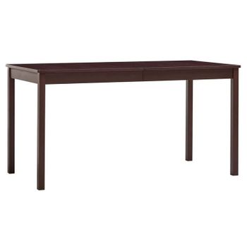 Mesa De Comedor De Madera De Pino Marrón Oscuro 140x70x73 Cm