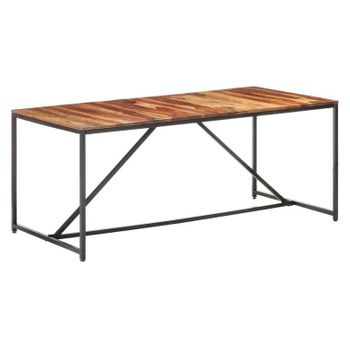 Mesa De Comedor De Madera Maciza De Sheesham 180x90x76 Cm Marrón