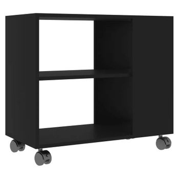 Mesa Auxiliar De Madera Contrachapada Negro 70x35x55 Cm