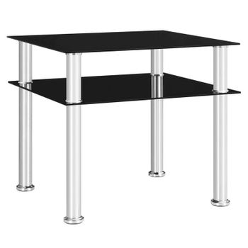 Mesa Auxiliar Vidrio Templado Negra 45x50x45 Cm