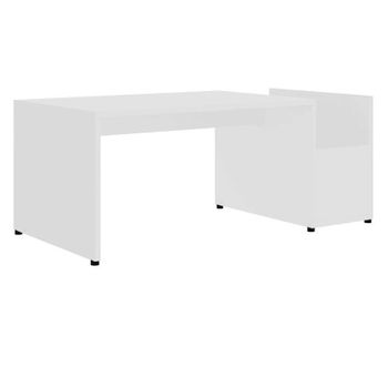 Mesa De Centro Madera Contrachapada Blanco 90x45x35 Cm