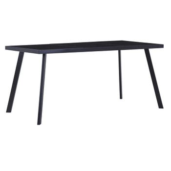 Mesa De Comedor De Vidrio Templado Negro 180x90x75 Cm