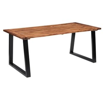 Mesa De Comedor Demadera De Acacia Maciza 180x90 Cm Marrón