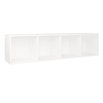 Estantería De Libros/mueble Tv Madera Contrachapada 36x30x143cm Blanco