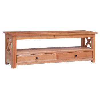 Mueble Para Tv De Madera Maciza De Caoba 120x30x40 Cm Marrón