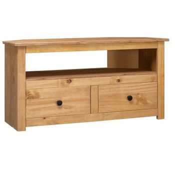 Mueble Esquinero De Tv Madera De Pino Estilo Panamá 93x49x49 Cm Marrón