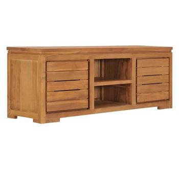 Mueble Para Tv Madera Maciza De Teca 110x30x40 Cm Marrón