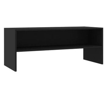 Mueble Para Tv Madera Contrachapada Negro100x40x40 Cm