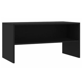 Mueble Para Tv Madera Contrachapada Negro 80x40x40 Cm