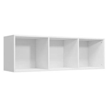 Estantería De Libros/mueble Tv Madera Contrachapada 36x30x114cm Blanco