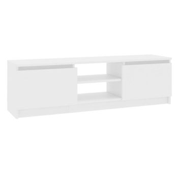 Mueble De Tv De Aglomerado Blanco Brillante 120x30x35,5 Cm