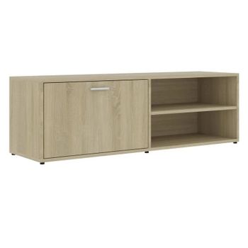 Mueble De Tv Madera Contrachapada Color Roble 120x34x37 Cm Marrón