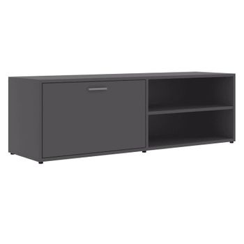 Mueble De Tv Madera Contrachapada Gris 120x34x37 Cm