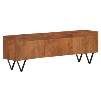 Mueble Para Tv De Madera Maciza De Mango 140x30x46 Cm Marrón