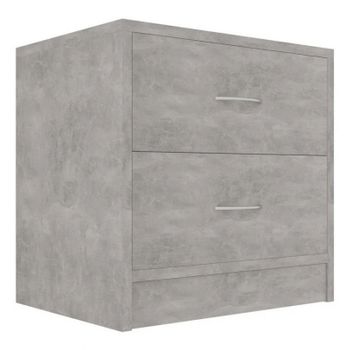 Mesitas De Noche 2 Uds Madera Contrachapada Hormigón 40x30x40cm Gris