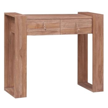 Mesa Consola De Madera Maciza De Teca 90x35x75 Cm Marrón