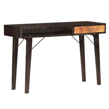 Mesa Consola De Madera Maciza Reciclada 118x35x76 Cm Negro