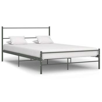 Estructura De Cama De Metal Gris 160x200 Cm