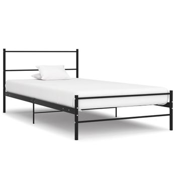 Estructura De Cama De Metal Negro 90x200 Cm