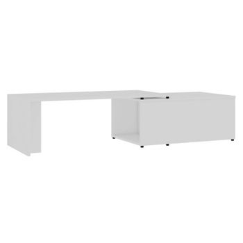 Mesa De Centro Madera Contrachapada Blanco 150x50x35 Cm