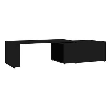 Mesa De Centro Madera Contrachapada Negro 150x50x35 Cm