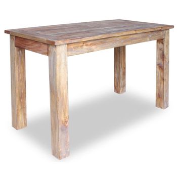 Mesa De Comedor De Madera Maciza Reciclada 120x60x77 Cm Marrón