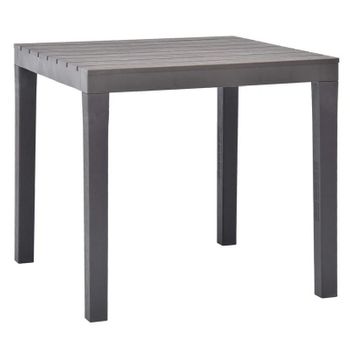 Mesa De Jardín De Plástico Color Moca 78x78x72 Cm Gris