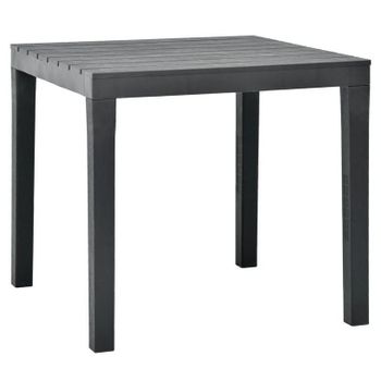 Mesa De Jardín De Plástico Gris Antracita 78x78x72 Cm