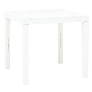 Mesa De Jardín De Plástico Blanco 78x78x72 Cm