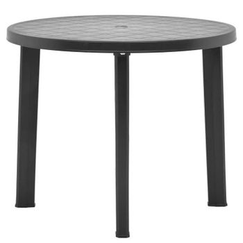 Mesa De Jardín De Plástico Gris Antracita 89 Cm