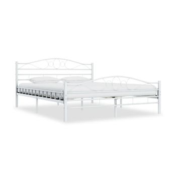 Estructura De Cama De Metal Blanca 180x200 Cm