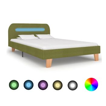 Estructura De Cama Con Led Tela Verde 120x200 Cm