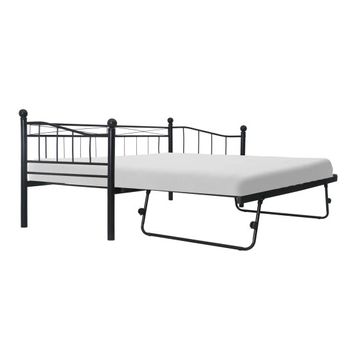 Estructura De Cama De Acero Negra 180x200/90x200 Cm