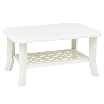 Mesa De Centro De Plástico Blanco 90x60x46 Cm