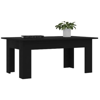 Mesa De Centro Madera Contrachapada Negro 100x60x42 Cm