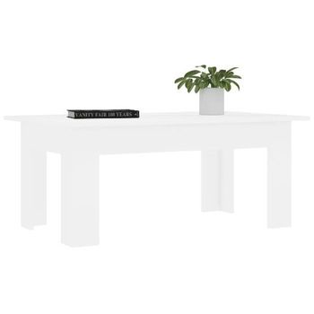 Mesa De Centro Madera Contrachapada Blanco 100x60x42 Cm