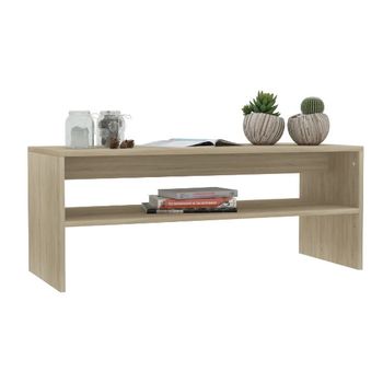 Mesa De Centro Madera Contrachapada Roble Sonoma 100x40x40 Cm Marrón