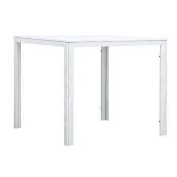 Mesa De Centro De Hdpe Con Aspecto De Madera Blanco 78x78x74 Cm