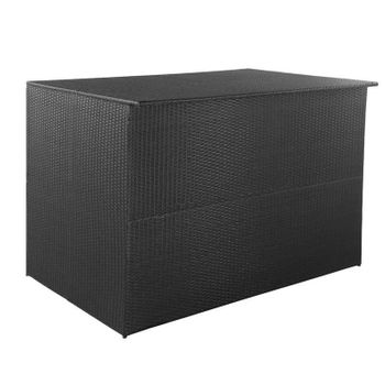 Caja De Almacenaje Jardín Ratán Sintético Negro 150x100x100 Cm