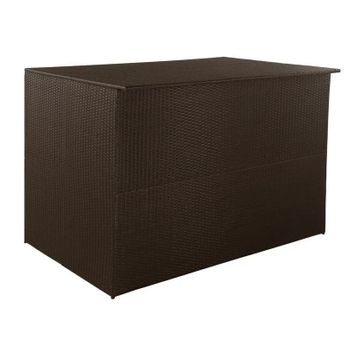 Caja De Almacenaje Jardín Ratán Sintético Marrón 150x100x100 Cm