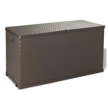 Caja De Almacenamiento De Jardín Marrón Ratán Pp 120x56x63 Cm