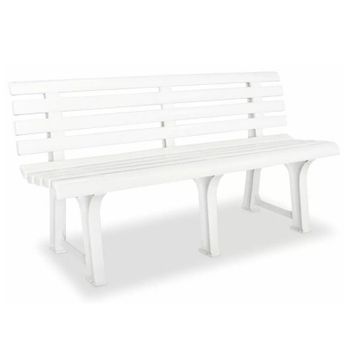 Banco De Jardín 145,5 Cm Plástico Blanco