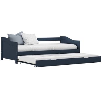 Estructura De Sofá Cama Madera De Pino Gris 90x200 Cm