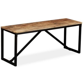 Banco De Madera De Mango Maciza 110x35x45 Cm Marrón