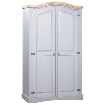 Armario Madera De Pino Mexicano Estilo Corona Gris 2 Puertas