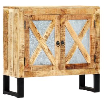 Aparador De Madera De Mango Maciza 80x30x76 Cm Marrón