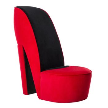 Sillón Con Forma De Zapato De Tacón Terciopelo Rojo
