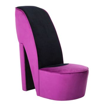 Sillón Con Forma De Zapato De Tacón Terciopelo Morado Púrpura